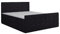 KEF Paris Boxspringbett 180x200 cm - Bett mit Matratze und Topper - Doppelbett mit Bettkasten - Polsterbett mit Kopfstütze - Bonell-Matratze H3 - Schwarz Enjoy