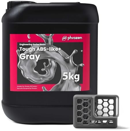 Phrozen Tough ABS-Like+ 3D Drucker Resin | Hochleistungs-Harz für LCD Printer | Außergewöhnliche Zähigkeit, Präzision & Druckqualität - Grau (5kg)