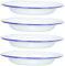 BESTonZON 4 Pièces Plaque Émaillée Plat à Salade Plat Soupiere Porcelaine Bols à Soupe En Métal Assiette à Salade En Plaques Émaillées Assiette Vintage Plat Froid Blanche Céramique