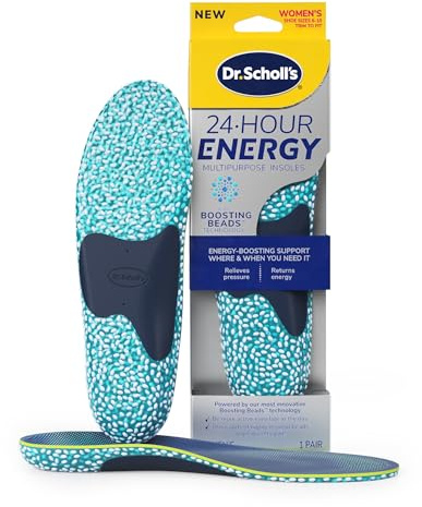 Dr. Scholl's® 24-Hour Energy Multipurpose Insoles, Returns Energy with Every Step, Relieves Foot Pressure & Tired Achy Feet, Memory Foam & Gel Insert, Women's Shoe Size 6-10, 1 Pair