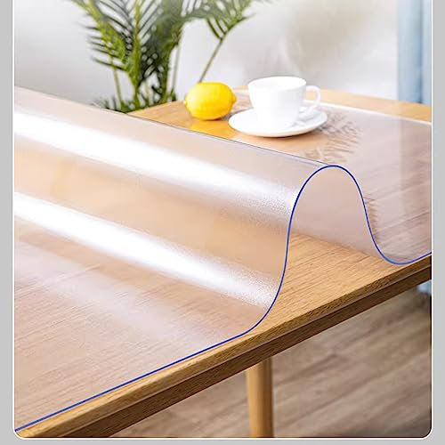 Zhaomi Protector De Mesa Mate Transparente, 1,0 Mm De Espesor, Protector De Mantel De PVC Mate Impermeable Transparente, Mantel De Plástico Mate Transparente Limpiable (70x120cm/28x47in)