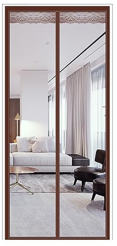 Winter Magnet Türvorhang 160x240CM, Wärmedämmung Gegen kalte Zugluft Haustur Turvorhang Automatisches SchließEn Frei Magnetisch, für Balkontür, Küche- E