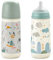 Suavinex, Lot 2 Biberons 360 ml. Biberon avec Tétine Symétrique SX Pro en Silicone à Débit Rapide (L). Avec Valve Anti-Colique. Silicone Fin Ultra-Doux. Pour Bébés, +6 Mois. Vert et Bleu