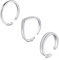WillTen 3Pcs Bague d'orteil en argent en acier inoxydable ajustable Bend Open Toe Ring, Bague d'orteil fine en CZ pour doigt de pied, pour femmes et hommes, pour la plage en été