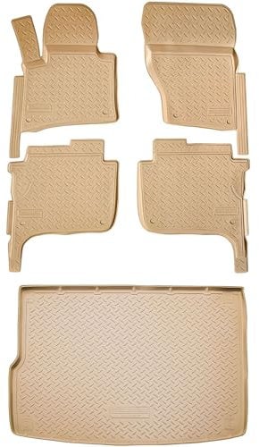RECAMBO Gummimatten & Kofferraumwanne Set passend für VW Touareg II, 7P | 2010-2018 | 4-Zonen Klimaautomatik - 100% passgenaue Auto Fußmatten und Kofferraummatte aus hochwertigen rutschfesten TPE