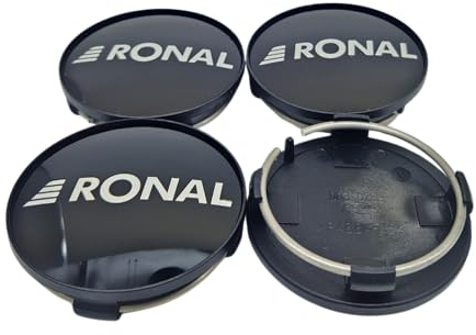 4X Original RONAL 62,2mm Nabendeckel Nabenkappe Schwarz Hochglanz Center Cap Deckel Felgendeckel
