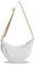 HIOQFR Halbmond Tasche Damen Schultertasche Hobo Casual Crossbody Bag Umhängetasche Stoff Got Bag Moon Bag Small Halfmoon Handtasche mit Reißverschluss Bauchtasche verstellbarer Schultergurt-weiß