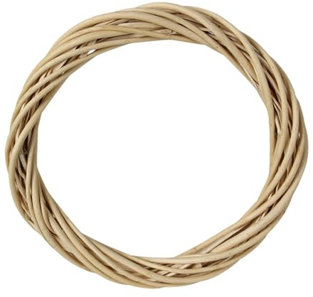 Grapevine Wreath Frame for Crafts Natural Rattan Base Form Farmhouse Garland Making Supplies for Spring Summer Fall Winter Christmas Wreaths Decorations for Front Door (Khaki, 10 inch / 25cm)
