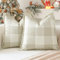Sungeek 2er Set Buffalo Plaid Tartan Kissenbezüge, Dekorativ Zierkissenbezüge Weihnachten Kariert Kissenbezug Dekokissen Deko Bezug Kissenhülle für Sofa Schlafzimmer Wohnzimmer 40x40cm (Beige)