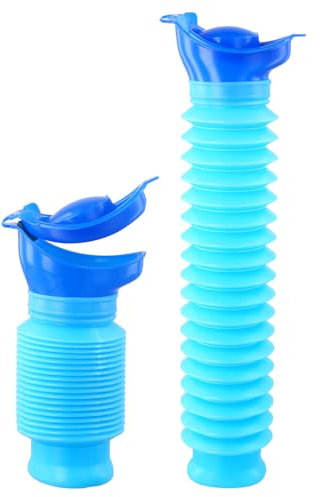 QWORK® Urinario retráctil, Botella para orina portátil Reutilizable de 750 ml, Ideal para el Coche, el Camping, los Viajes y el Aire Libre