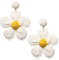 TOFBS Ohrringe für Damen - Boho Persönlichkeit Statement Baumeln Rattan Blume Ohrringe Groß Hypoallergene Hawaiian Holiday Style Modeschmuck (Weiß)