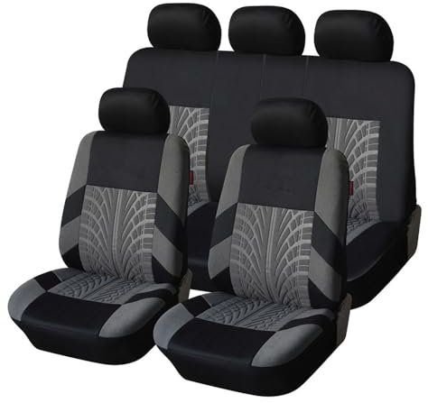 WSYLJX Auto Sitzbezüge für Toyota Yaris 2000-2017 2018 2019 2020 2021 2022 2023 2024 2025, Autositzbezüge Sets Sitzschoner Vorne und Hinten Schonbezüge Innenraum Zubehör,Grey