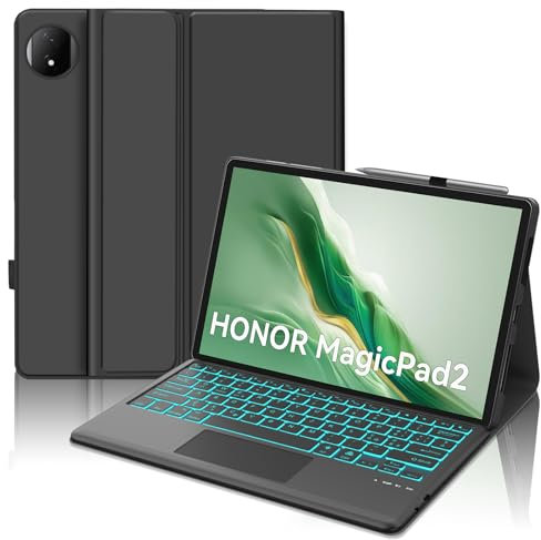 JADEMALL Tastiera con Trackpad per Honor Magic Pad 2 12.3 2024, Italiana QWERTY Tastiera Retroilluminata Bluetooth con Touchpad per Tablet Honor Magic Pad 2 2024, Nero