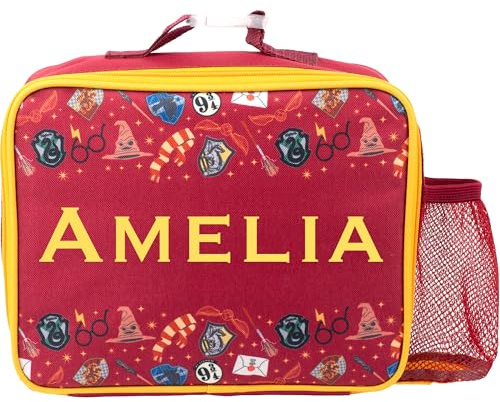 Harry Potter Personalisierte Lunchtasche für Kinder – Thermoisolierte Kinder-Snack-Tasche für Mädchen und Jungen, Schule, Lunchtasche für Mädchen