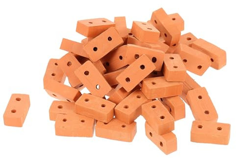 Mikikit 50piezas De Ladrillos Miniatura para Jardín De Hadas Decoración De Ladrillos De Simulación