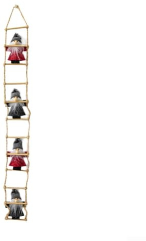 Père Noël grimpant sur une corde - Jouet pour sapin de Noël intérieur ou extérieur - Décoration de porte de fête de Noël - Décoration murale - Créez une atmosphère de Noël (C)