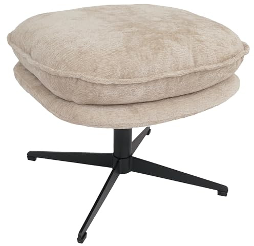 Mendler Hocker mit Polster HWC-P32 Stoff/Textil - Creme