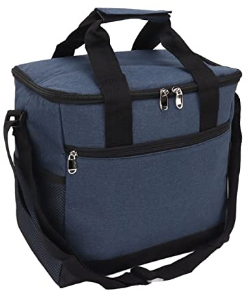 Akozon Zusammenklappbare Kühltasche 15 L – Isolierte, Auslaufsichere Lebensmitteltasche für Strand, Picknicks, Camping und Grillabende (Navy blau)