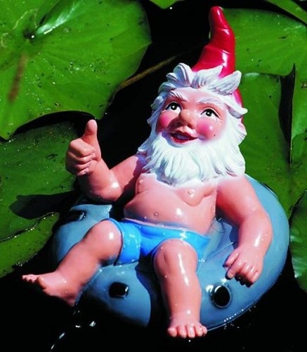 Otto Müller Gartenzwerg mit Schwimmring