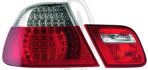 in.pro. 1214995 HD LED Rückleuchten BMW E46 Baujahr: 99-03 Coupe, 4-teilig, klarglas, rot-weiß