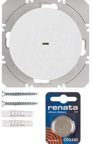 Pulsador de superficie KNX radio quicklink simple, con batería, berker.Net Emisores KNX radio de hager, para series berker R.x de hager, blanco polar, brillo