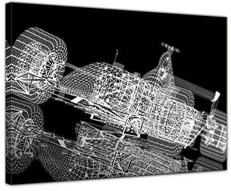 Bilderdepot24 Bild auf Leinwand | Formel 1 Rennwagen in 70x50 cm als Wandbild | Wand-deko Dekoration Wohnung modern Bilder | 15114