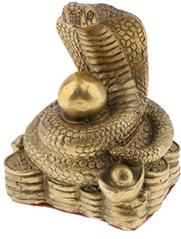 Fenteer Messing Chinesische Tierkreiszeichen Sternzeichen Figur Tierfigur Feng Shui Reichtum Ornamente, Schlange