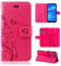 betterfon Hülle Kompatibel mit Huawei Y7 (2019) | Premium PU Leder Handyhülle Wallet Case für Y7 (2019) | Schutzhülle Blumen Klapphülle Handyhülle | Pink