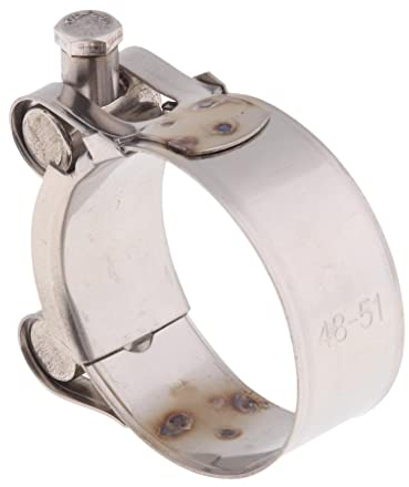 Almencla Universal Edelstahl Auspuffrohr Rohrschelle Schlauchschelle Auspuffschelle für Motorrad, 6 Größen - 48-51mm