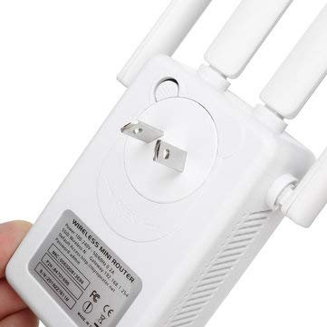 MASUNN Amplificateur de répéteur de signal à quatre antennes du routeur 300Mbps Wr09 sans fil Wifi - Prise européenne