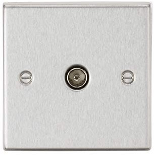 TV Outlet (non-isolated) - Square Edge Brushed Chrome