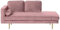 Beliani Chaiselongue Samt rosa Links goldenes Gestell mit Nackenrolle modern Miramas