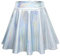 Odosalii Damen Stretch Skater Röcke Informell Mini Glocken Rock Hohe Taille Metallischer Faltenrock (Large, Laser Silber)