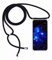 Bigcousin Handykette kompatibel mit Huawei P Smart Z/Y9 Prime 2019,Handyhülle mit Band,Transparent Silikonhülle,Schutzhülle mit Kordel in Schwarz