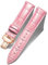 BINLUN Leder Uhrenarmband Lederarmband Ersatz Uhrenarmbänder für Herren Damen mit Silber/Gold/Roségold Schmetterling Faltschließe 12-24mm(17mm Rosa-Roségold Schnalle)