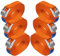 Zurrgurt Spanngurt Befestigungsgurt Klemmverschluss Befestigungsriemen orange - belastbar bis 250 kg DIN EN 12195-2, 6er Pack 2.5 cm x 6 m