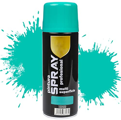 Etrexonline Pintura Spray Multicolor Profesional 400ml Adecuado Metal Madera y Plástico - Color Turquesa (Paquete de 1)
