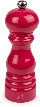 PEUGEOT - Paris 18cm Salt Mill - Paris-rama Collection - Classic Adjustment - PEFC Certified Wood - Made in France - Candy Pink Color