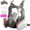 GZYZAMZ 6800 Maschera antigas integrale – anti-appannamento, antipolvere, respiratore nucleare con filtri 2097 e 6001CN protezione per verniciatura, lucidatura meccanica, saldatura e altri lavori di