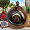 Fontaine Solaire Autonome avec Batterie Li-ION et Lumières LED - Déco Original pour Votre Jardin