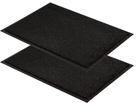 Astra strapazierfähige Schmutzfangmatte – rutschfeste Türmatte – Fußmatte innen Sauberlaufmatte – Eingangsmatte - Vorleger anthrazit 60x80 cm 2er Set