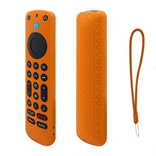 KNOXS Silicone Remote Cover for Alexa Pro, Anti Slip, Shockproof, Dustproof Case for Alexa Pro Remote, Fire TV Streaming Media Players (Orange)