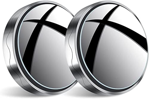 JinRui-T 2Pcs Blind Spot Mirror, Automotive Side Blindspot Mirror, 2.2 Round Car Rearview Mirror Accessories, 360 Degree Rotating with Vacuum Suction Cup for Cars, SUV, Van and Trucks