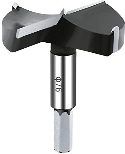 NICAVKIT 3 Inch Carbide Forstner Drill Bit, Carbide Tipped Forstner Bit for Hard Wood, Wood Drilling Bit Woodworking Hinge Cutter Tool Kits for Wood Plywood Plastic,76mm | 3''