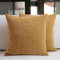 Encasa XO Chenille Kissenbezüge Set von 2 | Mustard - (18x18) (45x45 cm) | Dekorative Akzent Quadratische Wurfkissenbezüge Für Couch, Heimdekoration, Sofa