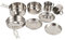ROSEBEAR 8Pcs Camping Cookware Set - Stainless Steel Cooking Kit, Plates, Cutlery and Pans for Backpacking and Hiking