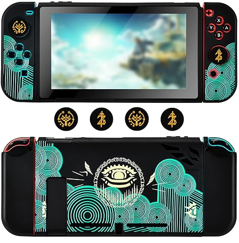 DLseego Schutzhülle Kompatibel mit Switch 2017 Version,cool andockbare Switch Hülle,weiche Schutzhülle mit Joycon-Abdeckung und Switch Joystick Kappen,Stoßdämpfung und Anti-Rutsch,Auge