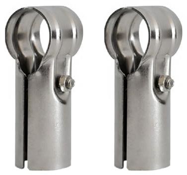 2 Pcs End Rail Clamp, 1-3/8 Stainless Steel T Pipe Clamp Connector Chain Link Fence Clamps with Bolts and Nuts for Home, Warehouses, Shops