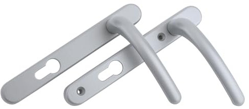 ERA Fab & Fix - UPVC Premium Satin, Windsor Door Handle Set, 92mm PZ, Lever/Lever, 122mm Screw Centres for External Doors
