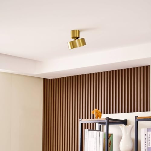 Lindby ,schwenkbar (Modern) in Gold/Messing aus Aluminium (1 flammig,) - Deckenleuchte Wandleuchte Strahler Spot Lampe Wohnzimmerleuchte